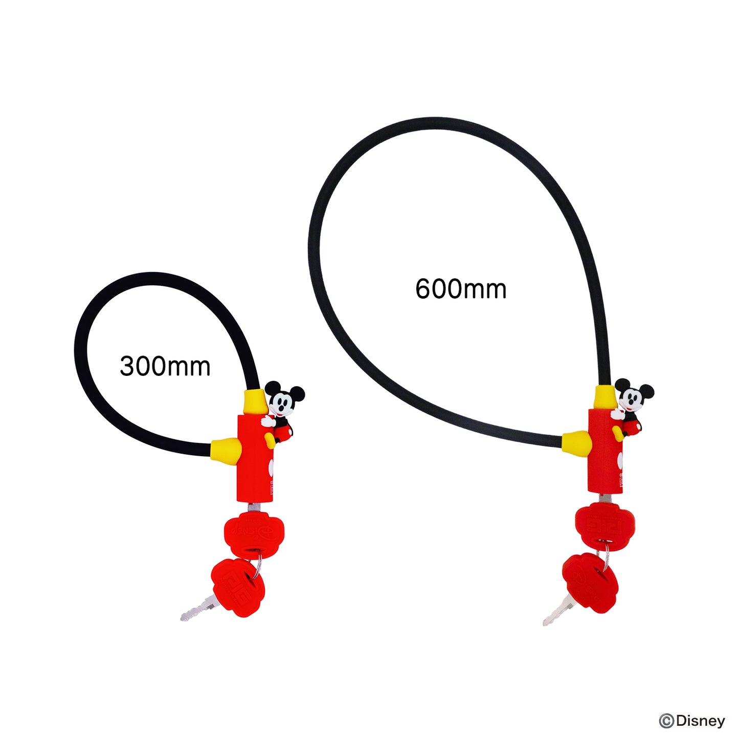 [PIG]Disney デザイン WIRE LOCK ディズニー ワイヤーロック ミッキーマウス 600mm/300mm