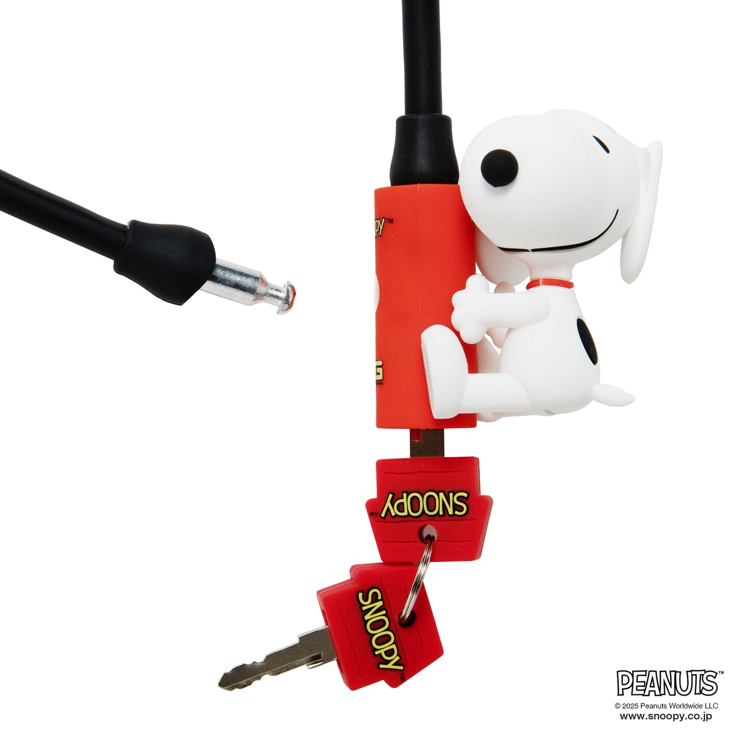 [PIG] PEANUTS デザイン WIRE LOCK  ワイヤーロック（スヌーピー、ウッドストックのマスコット付）