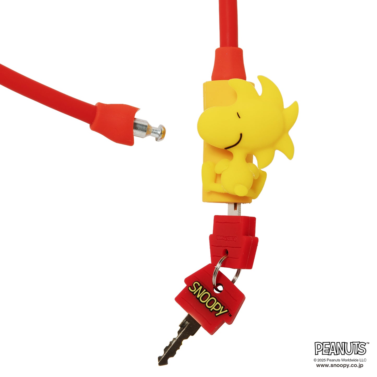 [PIG] PEANUTS デザイン WIRE LOCK  ワイヤーロック（スヌーピー、ウッドストックのマスコット付）