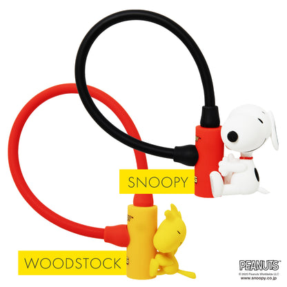 [PIG] PEANUTS デザイン WIRE LOCK  ワイヤーロック（スヌーピー、ウッドストックのマスコット付）