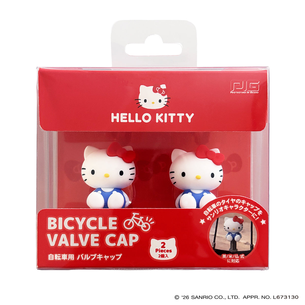 [PIG]Sanrio デザイン BICYCLE VALVE CAP（バルブキャップ）自転車用 バルブキャップ ハローキティ