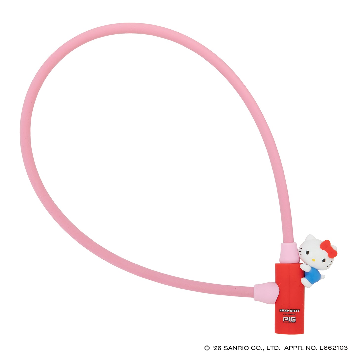 サンリオ ワイヤーロック| Sanrio WIRE LOCK（ハローキティのマスコット付）600mm/300mm [PIG]