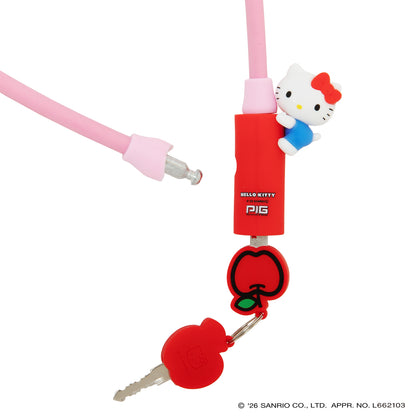 サンリオ ワイヤーロック| Sanrio WIRE LOCK（ハローキティのマスコット付）600mm/300mm [PIG]