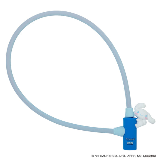 【4月中旬予約受付中】サンリオ ワイヤーロック| Sanrio WIRE LOCK（シナモロールのマスコット付）600mm/300mm [PIG]