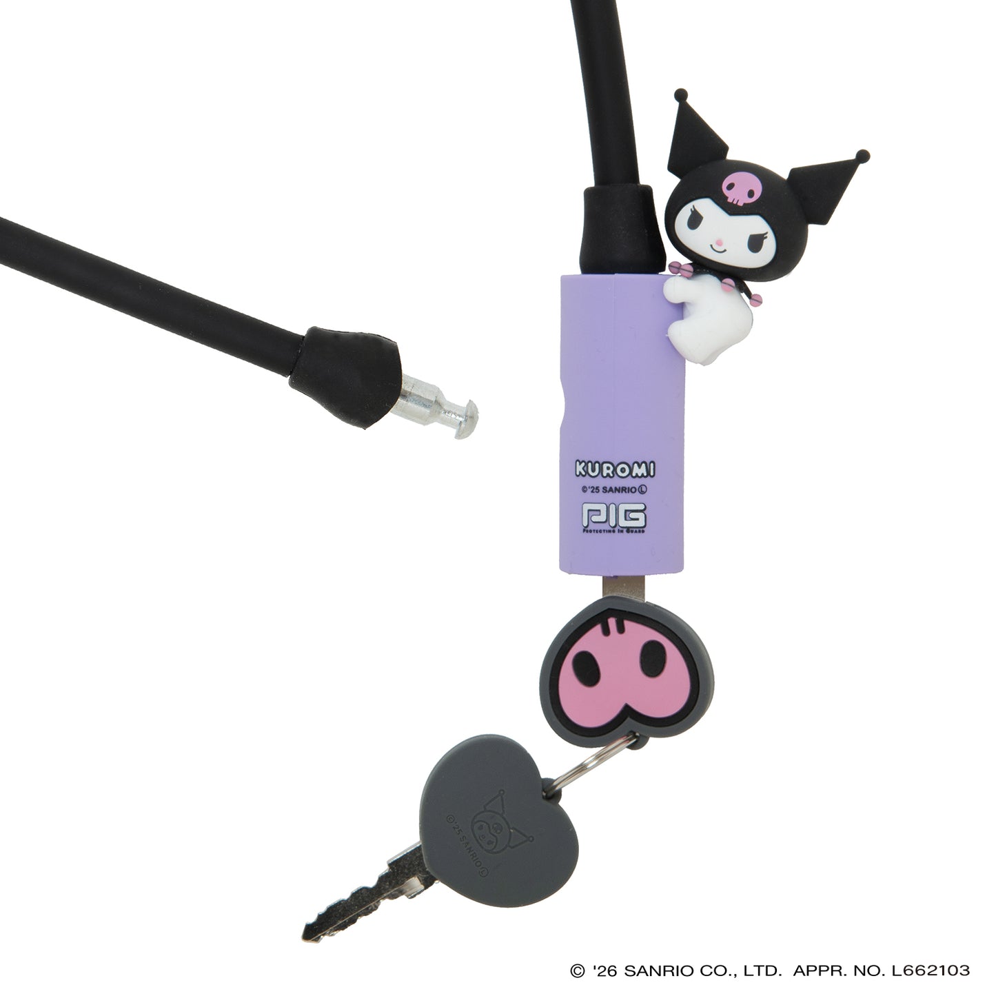 サンリオ ワイヤーロック| Sanrio WIRE LOCK（クロミのマスコット付）600mm/300mm [PIG]