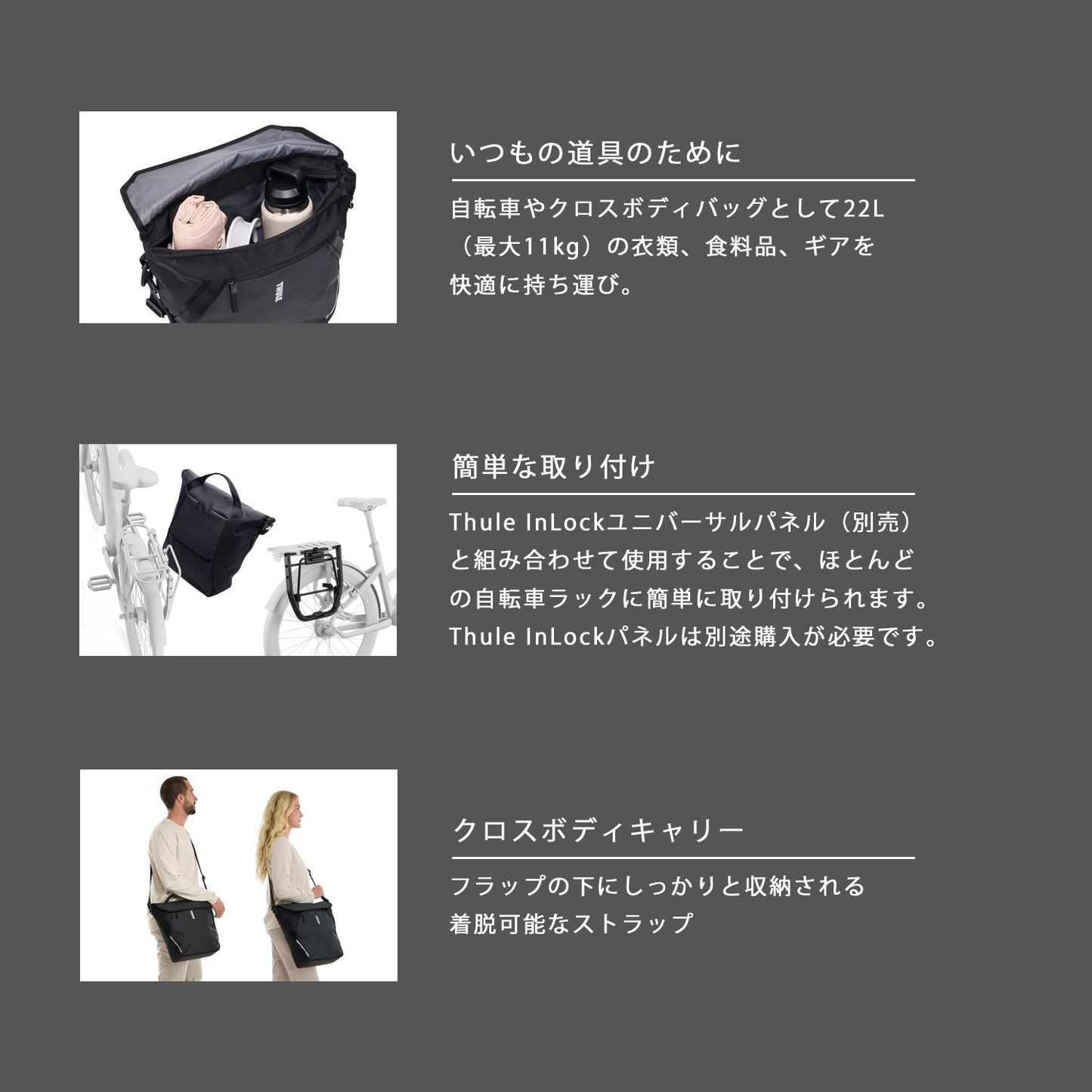 Thule Chasm Courier InLock対応自転車用メッセンジャーバッグ 22L